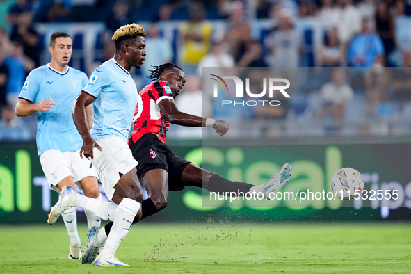 Tammy Abraham of AC Milan during the Serie A Enilive match between SS Lazio and AC Milan at Stadio Olimpico on Aug 31, 2024 in Rome, Italy. 