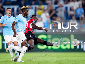 Tammy Abraham of AC Milan during the Serie A Enilive match between SS Lazio and AC Milan at Stadio Olimpico on Aug 31, 2024 in Rome, Italy....