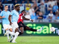 Tammy Abraham of AC Milan during the Serie A Enilive match between SS Lazio and AC Milan at Stadio Olimpico on Aug 31, 2024 in Rome, Italy....