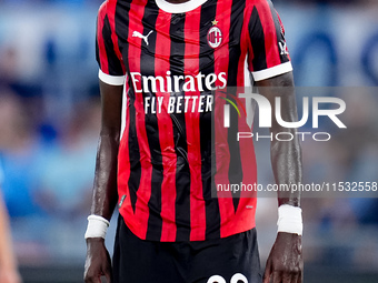 Tammy Abraham of AC Milan looks dejected during the Serie A Enilive match between SS Lazio and AC Milan at Stadio Olimpico on Aug 31, 2024 i...