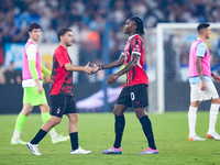 Rafael Leao of AC Milan leaves the pitch at the end of the Serie A Enilive match between SS Lazio and AC Milan at Stadio Olimpico on Aug 31,...