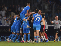 Andre-Frank Zambo Anguissa of SSC Napoli celebrates with team mates after scoring during the Serie A match between SSC Napoli and Parma Calc...