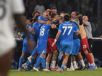 Andre-Frank Zambo Anguissa of SSC Napoli celebrates with team mates after scoring during the Serie A match between SSC Napoli and Parma Calc...