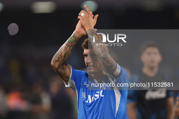 Giovanni Di Lorenzo of SSC Napoli applauds fans at the end of the Serie A match between SSC Napoli and Parma Calcio at Stadio Diego Armando...