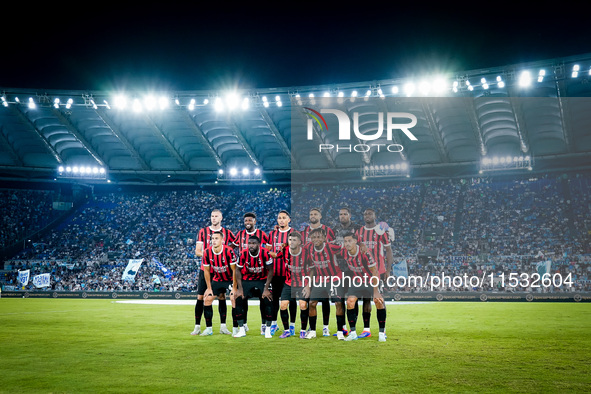 AC Milan line up during the Serie A Enilive match between SS Lazio and AC Milan at Stadio Olimpico on Aug 31, 2024 in Rome, Italy. 