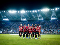 AC Milan line up during the Serie A Enilive match between SS Lazio and AC Milan at Stadio Olimpico on Aug 31, 2024 in Rome, Italy. (