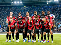 AC Milan line up during the Serie A Enilive match between SS Lazio and AC Milan at Stadio Olimpico on Aug 31, 2024 in Rome, Italy. (