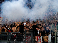 Suppporters of AC Milan during the Serie A Enilive match between SS Lazio and AC Milan at Stadio Olimpico on Aug 31, 2024 in Rome, Italy. (