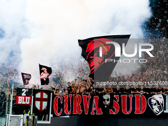 Suppporters of AC Milan during the Serie A Enilive match between SS Lazio and AC Milan at Stadio Olimpico on Aug 31, 2024 in Rome, Italy. (