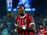 Tammy Abraham of AC Milan greets the fans during the Serie A Enilive match between SS Lazio and AC Milan at Stadio Olimpico on Aug 31, 2024...