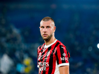 Strahinja Pavlovic of AC Milan during the Serie A Enilive match between SS Lazio and AC Milan at Stadio Olimpico on Aug 31, 2024 in Rome, It...