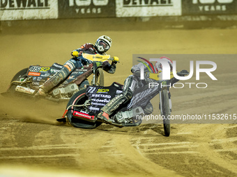 Maciej Janowski and Dominik Kubera participate in a FIM Speedway Grand Prix of Poland in Wroclaw, Poland, on August 31, 2024. (