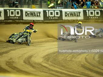 Martin Vaculik participates in a FIM Speedway Grand Prix in Wroclaw, Poland, on August 31, 2024. (