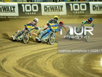 Bartosz Zmarzlik participates in a FIM Speedway Grand Prix of Poland in Wroclaw, Poland, on August 31, 2024. (