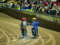 Maciej Janowski and Bartosz Zmarzlik participate in a FIM Speedway Grand Prix of Poland in Wroclaw, Poland, on August 31, 2024. (