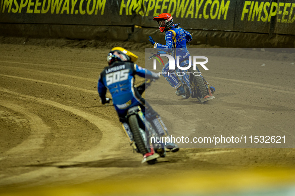 Bartosz Zmarzlik participates in a FIM Speedway Grand Prix of Poland in Wroclaw, Poland, on August 31, 2024. 