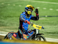 Andzejs Lebedevs participates in a FIM Speedway Grand Prix in Wroclaw, Poland, on August 31, 2024. (