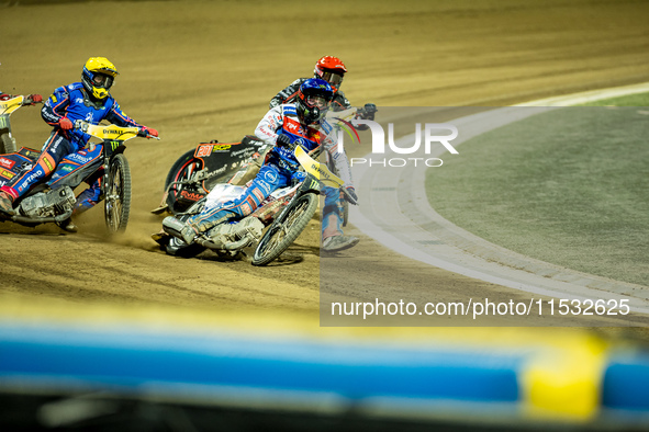 Dan Bewley participates in a FIM Speedway Grand Prix in Wroclaw, Poland, on August 31, 2024. 