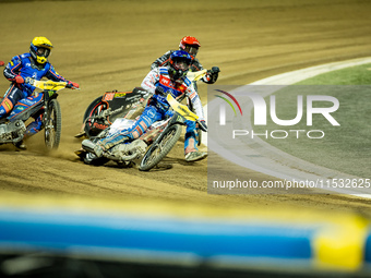 Dan Bewley participates in a FIM Speedway Grand Prix in Wroclaw, Poland, on August 31, 2024. (