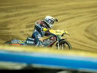 Dominik Kubera participates in a FIM Speedway Grand Prix in Wroclaw, Poland, on August 31, 2024. (