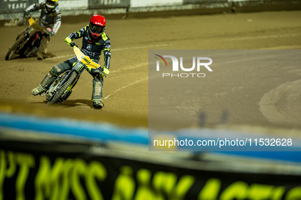 Martin Vaculik participates in a FIM Speedway Grand Prix in Wroclaw, Poland, on August 31, 2024. 