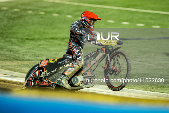 Jan Kvech participates in a FIM Speedway Grand Prix in Wroclaw, Poland, on August 31, 2024. 