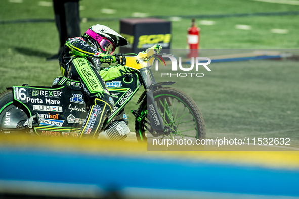 Patryk Dudek participates in a FIM Speedway Grand Prix of Poland in Wroclaw, Poland, on August 31, 2024. 