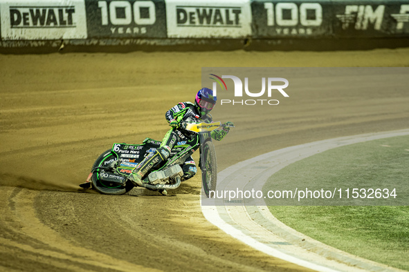 Patryk Dudek participates in a FIM Speedway Grand Prix of Poland in Wroclaw, Poland, on August 31, 2024. 