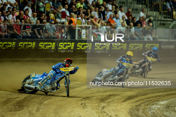 Martin Vaculik participates in a FIM Speedway Grand Prix in Wroclaw, Poland, on August 31, 2024. 