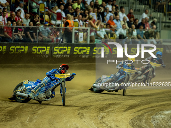 Martin Vaculik participates in a FIM Speedway Grand Prix in Wroclaw, Poland, on August 31, 2024. (