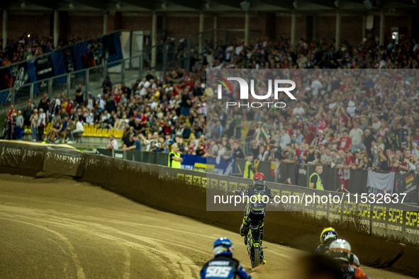 Martin Vaculik participates in a FIM Speedway Grand Prix in Wroclaw, Poland, on August 31, 2024. 