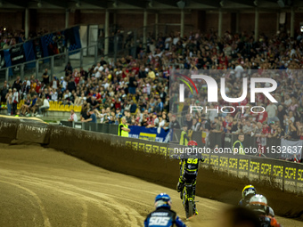 Martin Vaculik participates in a FIM Speedway Grand Prix in Wroclaw, Poland, on August 31, 2024. (