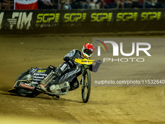 Maciej Janowski participates in a FIM Speedway Grand Prix in Wroclaw, Poland, on August 31, 2024. (