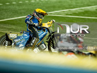 Robert Lambert participates in a FIM Speedway Grand Prix in Wroclaw, Poland, on August 31, 2024. (