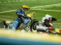 Robert Lambert participates in a FIM Speedway Grand Prix in Wroclaw, Poland, on August 31, 2024. (