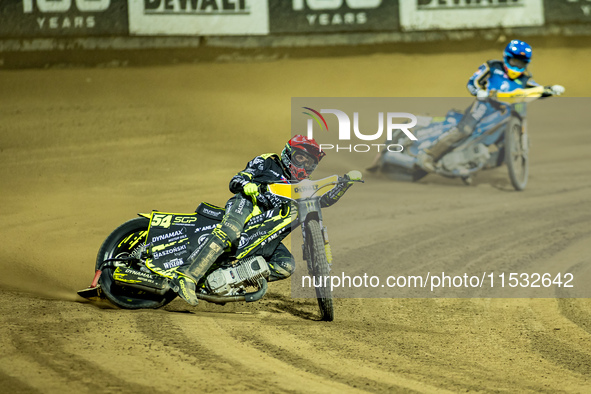 Martin Vaculik participates in a FIM Speedway Grand Prix in Wroclaw, Poland, on August 31, 2024. 