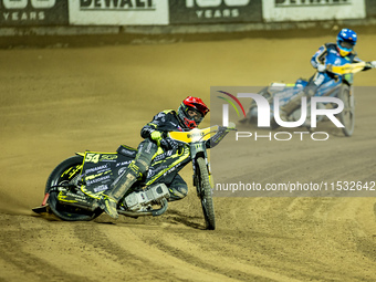 Martin Vaculik participates in a FIM Speedway Grand Prix in Wroclaw, Poland, on August 31, 2024. (