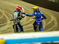 Maciej Janowski and Bartosz Zmarzlik participate in a FIM Speedway Grand Prix of Poland in Wroclaw, Poland, on August 31, 2024. (