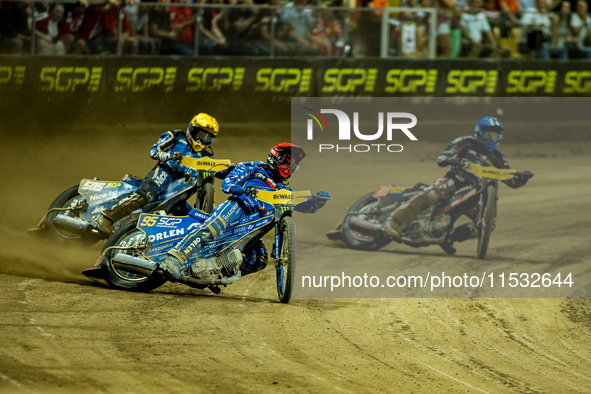 Martin Vaculik participates in a FIM Speedway Grand Prix in Wroclaw, Poland, on August 31, 2024. 