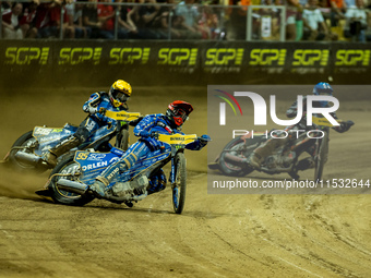 Martin Vaculik participates in a FIM Speedway Grand Prix in Wroclaw, Poland, on August 31, 2024. (