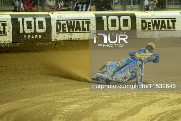 Bartosz Zmarzlik participates in a FIM Speedway Grand Prix of Poland in Wroclaw, Poland, on August 31, 2024. 