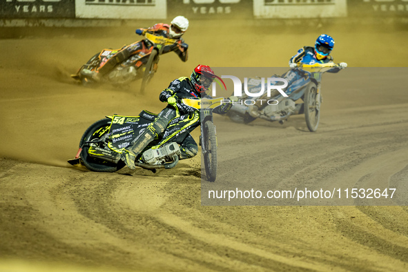 Martin Vaculik participates in a FIM Speedway Grand Prix in Wroclaw, Poland, on August 31, 2024. 