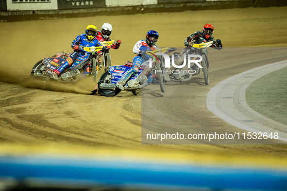 Dan Bewley participates in a FIM Speedway Grand Prix in Wroclaw, Poland, on August 31, 2024. 