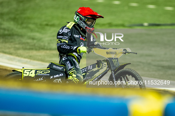 Martin Vaculik participates in a FIM Speedway Grand Prix in Wroclaw, Poland, on August 31, 2024. 