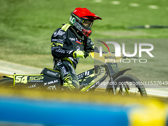 Martin Vaculik participates in a FIM Speedway Grand Prix in Wroclaw, Poland, on August 31, 2024. (