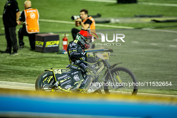 Martin Vaculik participates in a FIM Speedway Grand Prix in Wroclaw, Poland, on August 31, 2024. 