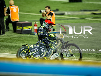 Martin Vaculik participates in a FIM Speedway Grand Prix in Wroclaw, Poland, on August 31, 2024. (