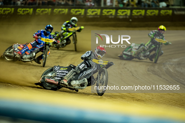 Maciej Janowski participates in a FIM Speedway Grand Prix in Wroclaw, Poland, on August 31, 2024. 