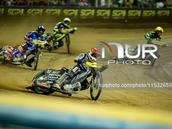 Maciej Janowski participates in a FIM Speedway Grand Prix in Wroclaw, Poland, on August 31, 2024. (