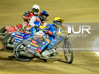 Andzejs Lebedevs participates in a FIM Speedway Grand Prix in Wroclaw, Poland, on August 31, 2024. (